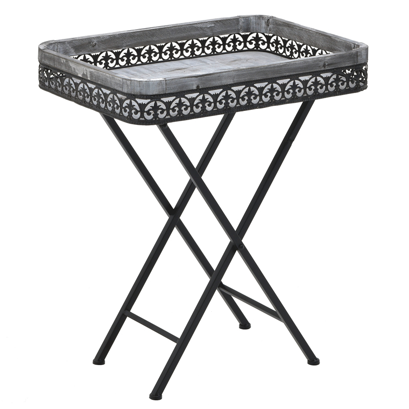 Приставной стол Ramira Provence Table Дерево Серый Черный Приставной стол Ramira Provence Table Дерево Серый Черный в Волгограде | Loft Concept