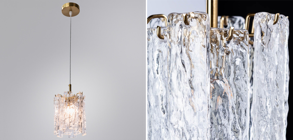 Подвесной светильник Iceberg Glass с Рельефным стеклом Подвесной светильник Iceberg Glass с Рельефным стеклом - Loft-Concept в Волгограде