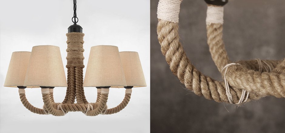 Люстра Rattan Chandelier Loft Rope Light Люстра Rattan Chandelier Loft Rope Light - Loft-Concept в Волгограде