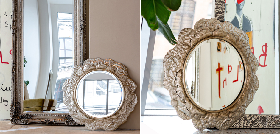 Зеркало Chlodio Crumpled Silver Mirror Зеркало Chlodio Crumpled Silver Mirror - Loft-Concept в Волгограде