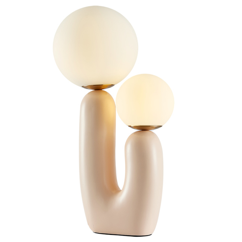 Настольная лампа Oo Lamp Белое матовое стекло Розовый пастельный Настольная лампа Oo Lamp Белое матовое стекло Розовый пастельный в Волгограде | Loft Concept
