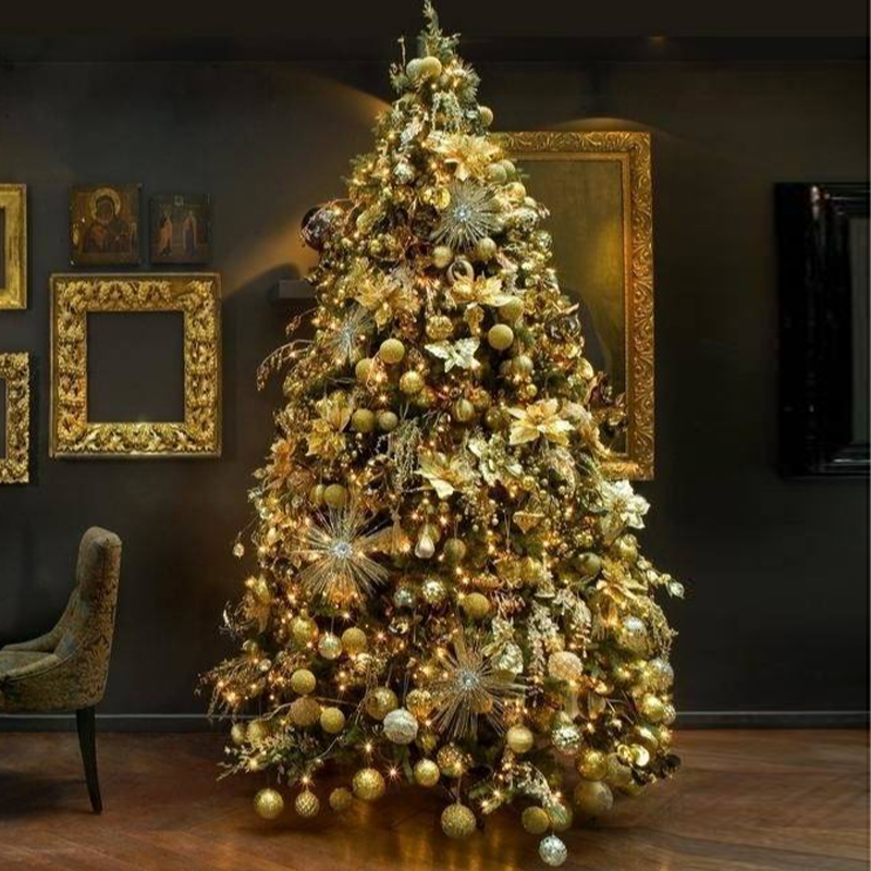 Дизайнерская Елка с Золотыми Новогодними игрушками Christmas Tree Golden Stars Золотой Зеленый Дизайнерская Елка с Золотыми Новогодними игрушками Christmas Tree Golden Stars Золотой Зеленый в Волгограде | Loft Concept