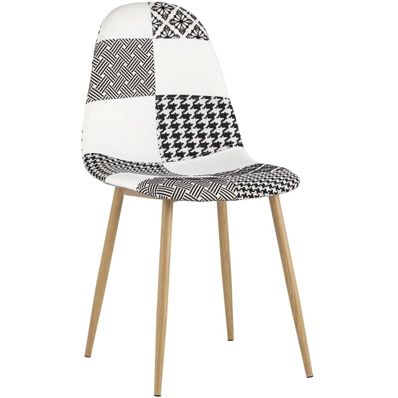 Стул Archie Chair Черно-Белый Печворк Белый Черный Древесина Стул Archie Chair Черно-Белый Печворк Белый Черный Древесина в Волгограде | Loft Concept