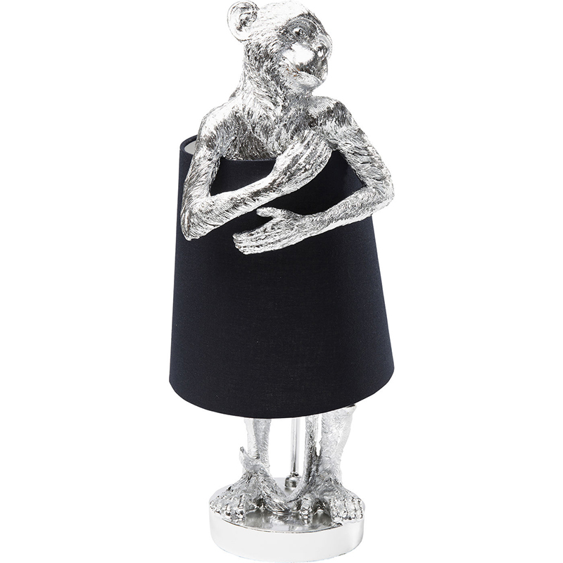 Настольная лампа Silver Monkey Hugging Lampshade Серебряный Черный Настольная лампа Silver Monkey Hugging Lampshade Серебряный Черный в Волгограде | Loft Concept