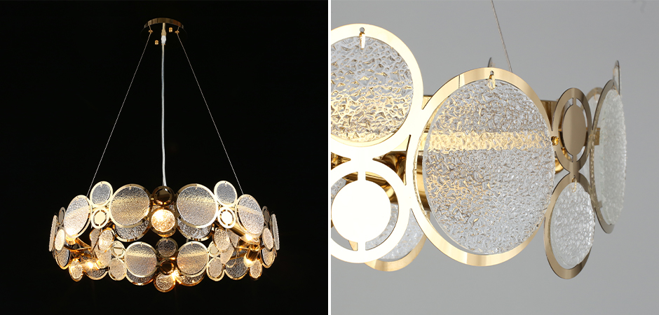 Люстра с рельефным стеклом Golden Circles Люстра с рельефным стеклом Golden Circles - Loft-Concept в Волгограде