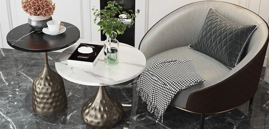 Приставной стол Cluster Surface Bronze White Stone Side Table Приставной стол Cluster Surface Bronze White Stone Side Table - Loft-Concept в Волгограде