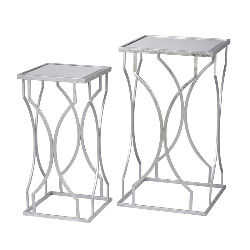 Комплект приставных столов Mirror Surface Table silver Серебряный в Волгограде | Loft Concept 