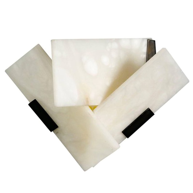 Бра Pierre Chareau Manner Large Fly 3 Alabaster Sconces Белый Мрамор Bianco Черный Бра Pierre Chareau Manner Large Fly 3 Alabaster Sconces Белый Мрамор Bianco Черный в Волгограде | Loft Concept
