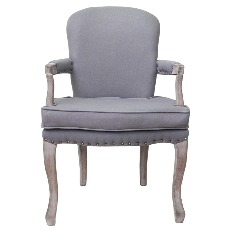 Кресло Aubrey Classical Armchair grey flax Серый Коричневый в Волгограде | Loft Concept 