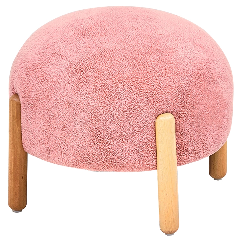 Пуф круглый на деревянных ножках Ralfie Pouf Pink Розовый Древесина Пуф круглый на деревянных ножках Ralfie Pouf Pink Розовый Древесина в Волгограде | Loft Concept