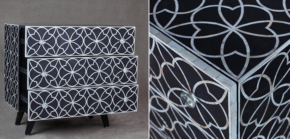 Комод с инкрустацией костью Inlaid Bone Flower Geometry Комод с инкрустацией костью Inlaid Bone Flower Geometry - Loft-Concept в Волгограде