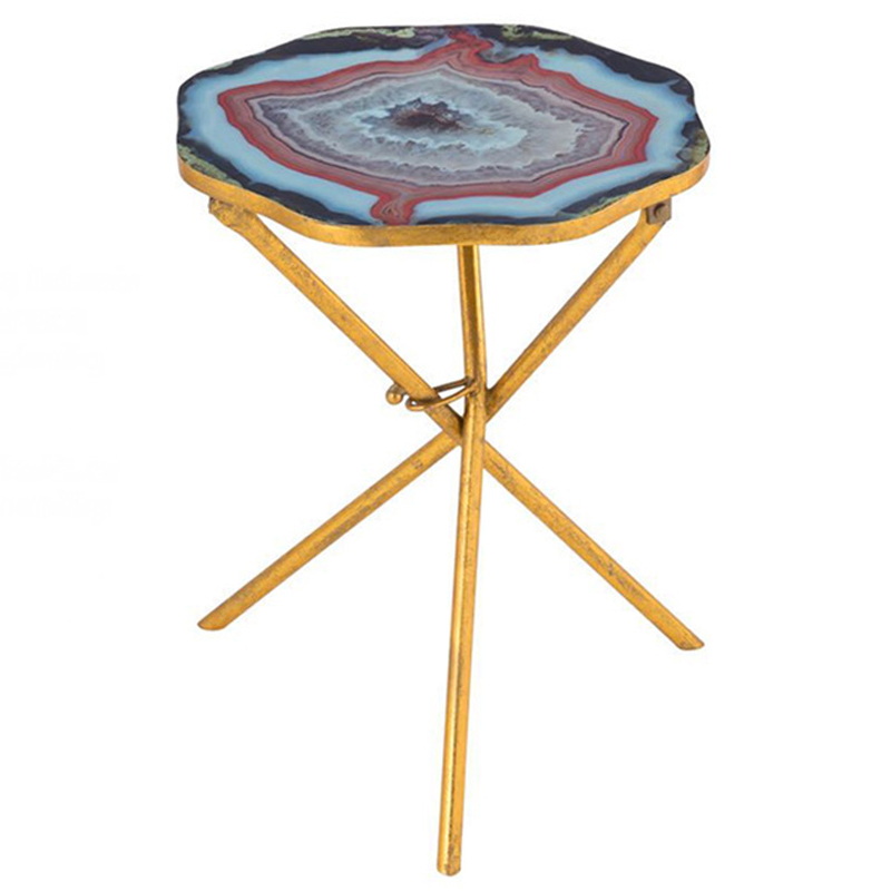 Приставной стол Agate Design Red Gold Side Table Золотой Мульти в Волгограде | Loft Concept 