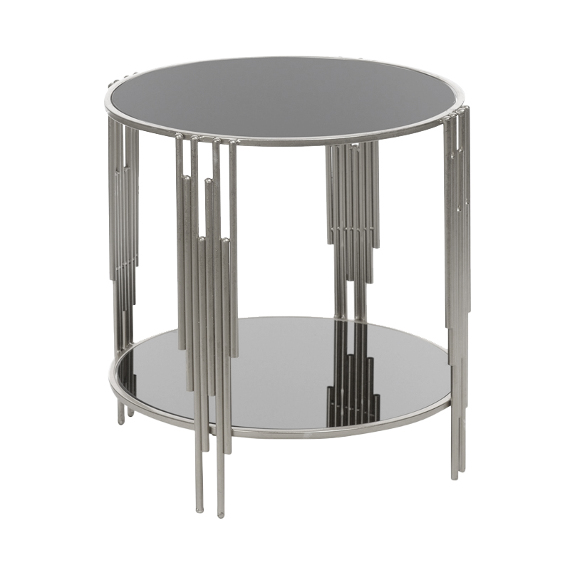 Круглый приставной стол Accord Silver Серебряный Серый в Волгограде | Loft Concept 