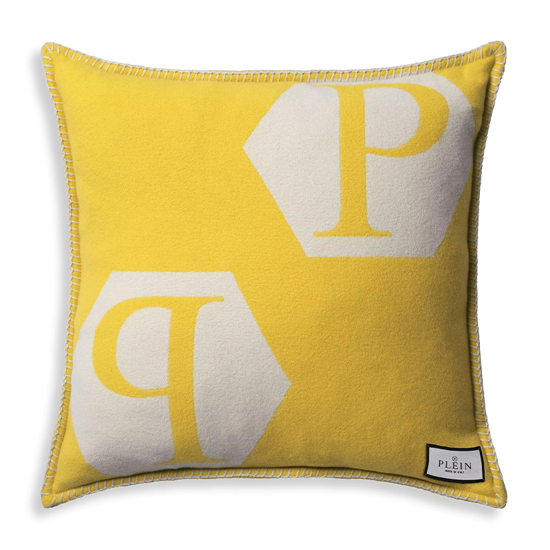 Подушка Philipp Plein Cushion Cashmere Yellow Желтый Белый Подушка Philipp Plein Cushion Cashmere Yellow Желтый Белый в Волгограде | Loft Concept