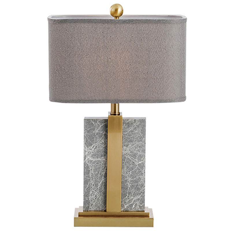 Настольная лампа Marble Brass Grey Table Lamp Серый Латунь Настольная лампа Marble Brass Grey Table Lamp Серый Латунь в Волгограде | Loft Concept