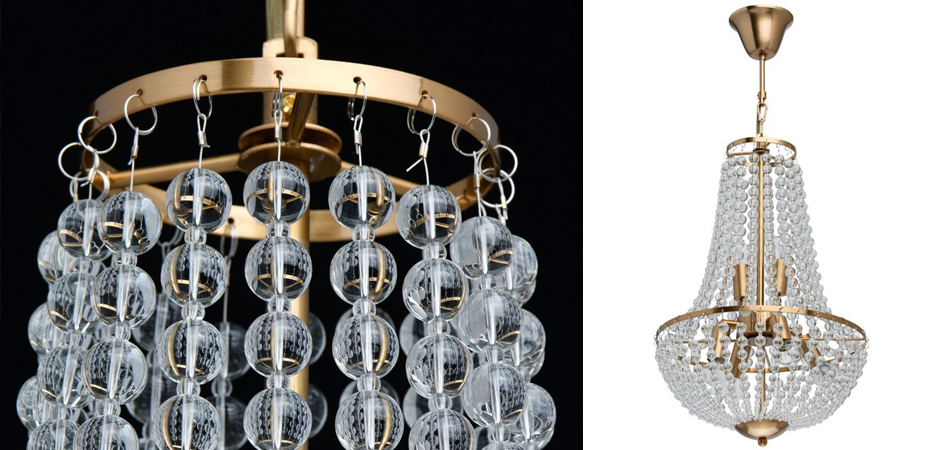 Люстра Virginia Clear Beads Chandelier Gold Люстра Virginia Clear Beads Chandelier Gold - Loft-Concept в Волгограде