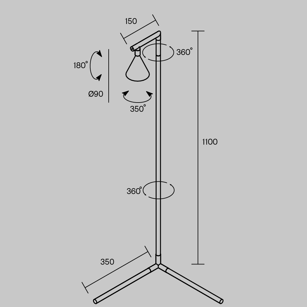 Напольный торшер светодионый Stripe 3000К 20Вт в Волгограде