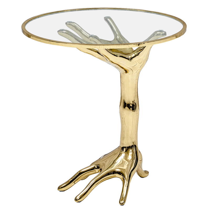 Приставной стол Amalia Hand Side Table Глянцевое золото Прозрачное Стекло Приставной стол Amalia Hand Side Table Глянцевое золото Прозрачное Стекло в Волгограде | Loft Concept