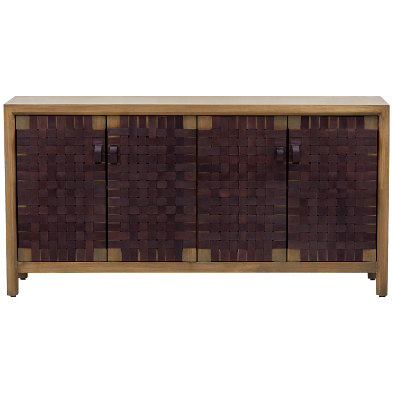 Комод Braided Leather Wood Chest of Drawers L Древесина Коричневый Комод Braided Leather Wood Chest of Drawers L Древесина Коричневый в Волгограде | Loft Concept