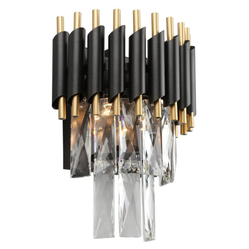 Бра Black Chandelier Crystal Черный Прозрачное Стекло Золотой Бра Black Chandelier Crystal Черный Прозрачное Стекло Золотой в Волгограде | Loft Concept