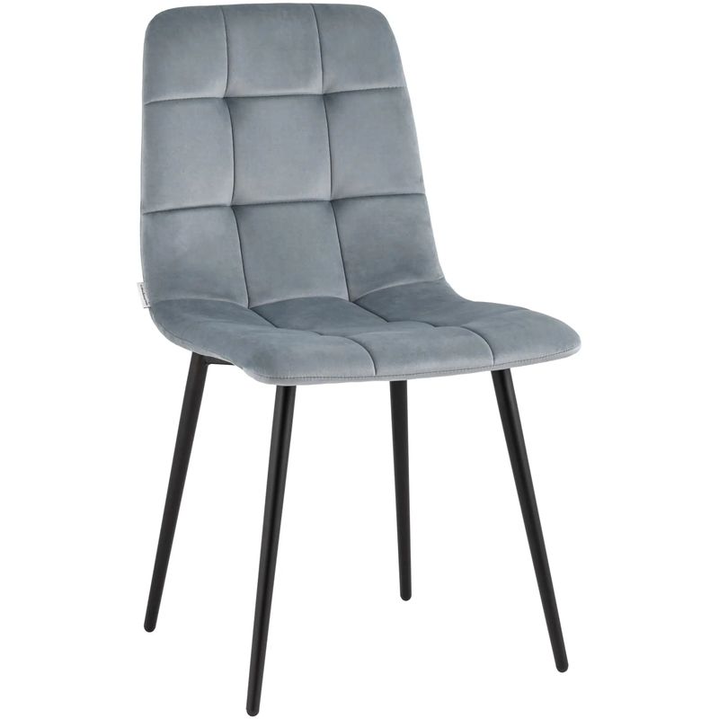 Стул NANCY Chair Серо-Голубой Велюр Серо-голубой Черный в Волгограде | Loft Concept 
