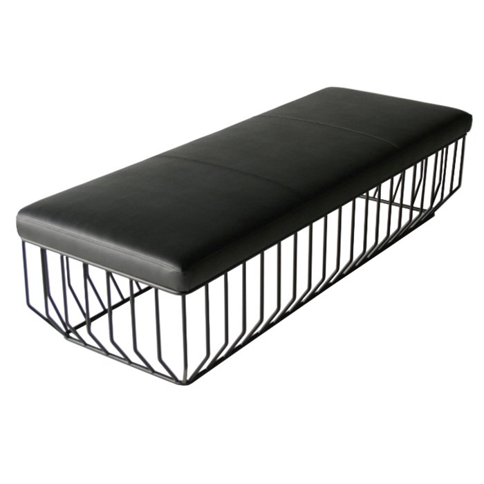 Банкетка Reza Feiz leather Bench Черный Банкетка Reza Feiz leather Bench Черный в Волгограде | Loft Concept