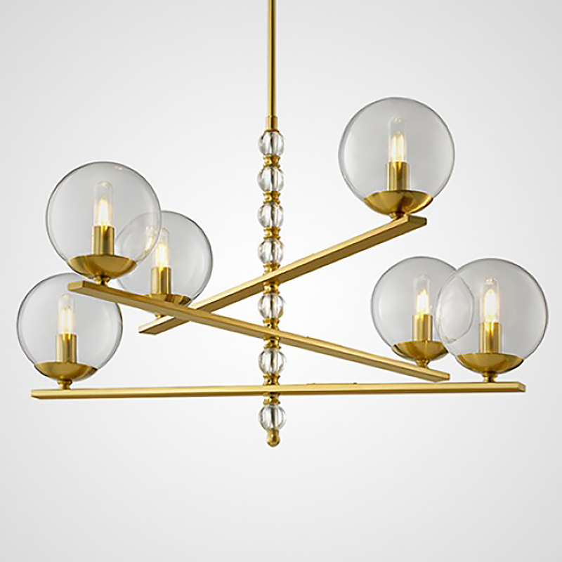 Люстра FONDO Chandelier Латунь Прозрачный Люстра FONDO Chandelier Латунь Прозрачный в Волгограде | Loft Concept