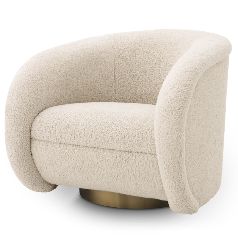 Кресло Eichholtz Swivel Chair Cristo Кремовый Латунь Кресло Eichholtz Swivel Chair Cristo Кремовый Латунь в Волгограде | Loft Concept