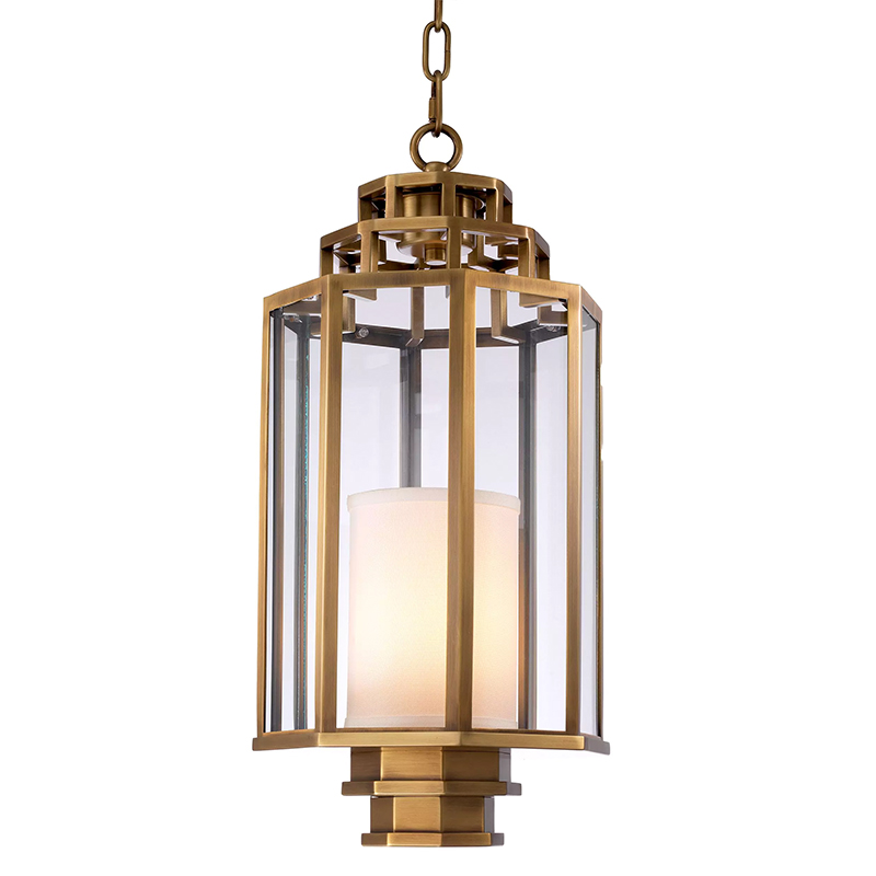 Подвесной светильник Eichholtz Lantern Monticello S Латунь Белый Прозрачное Стекло Подвесной светильник Eichholtz Lantern Monticello S Латунь Белый Прозрачное Стекло в Волгограде | Loft Concept
