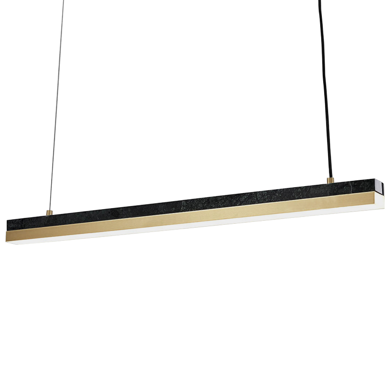 Линейный подвесной светильник Dominik Marble Linear Hanging Lamp Черный Мрамор Nero Золотой Линейный подвесной светильник Dominik Marble Linear Hanging Lamp Черный Мрамор Nero Золотой в Волгограде | Loft Concept