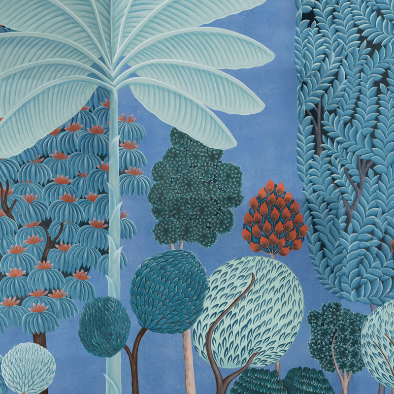 Обои ручная роспись Malwa Special Colourway on blue painted Xuan paper Обои ручная роспись Malwa Special Colourway on blue painted Xuan paper в Волгограде | Loft Concept