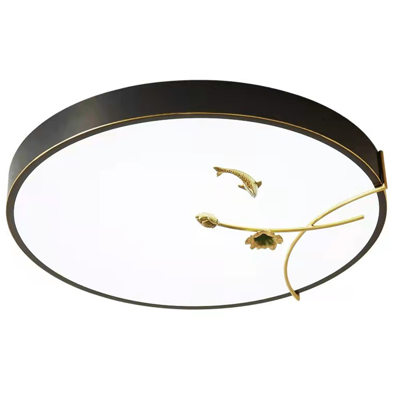 Круглый потолочный светильник Gold Fish Round Ceiling Lamp Black Черный Черный Белый Зеленый Круглый потолочный светильник Gold Fish Round Ceiling Lamp Black Черный Черный Белый Зеленый в Волгограде | Loft Concept