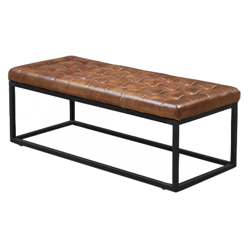 Банкетка Loft Leather Capitone Коричневый винтаж Черный Банкетка Loft Leather Capitone Коричневый винтаж Черный в Волгограде | Loft Concept