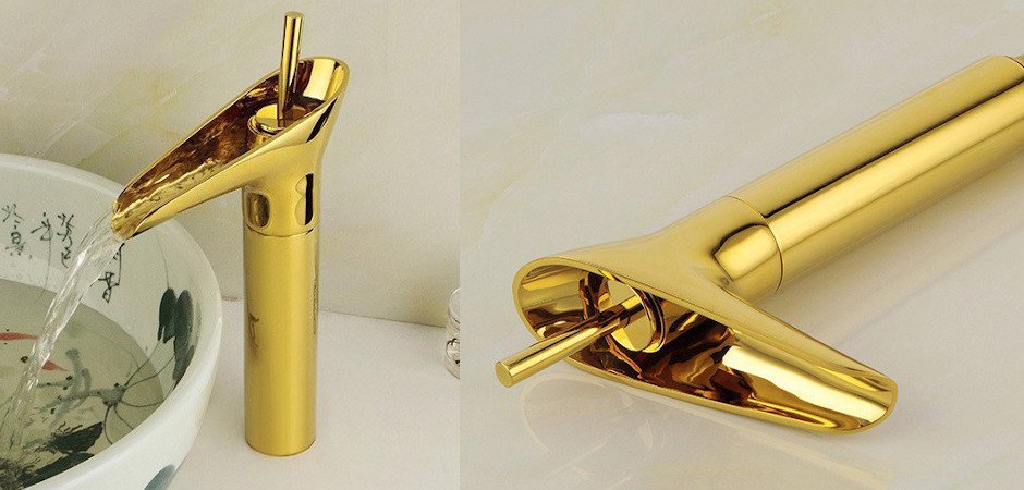 Смеситель для умывальника Золотой Gold toggle Смеситель для умывальника Золотой Gold toggle - Loft-Concept в Волгограде