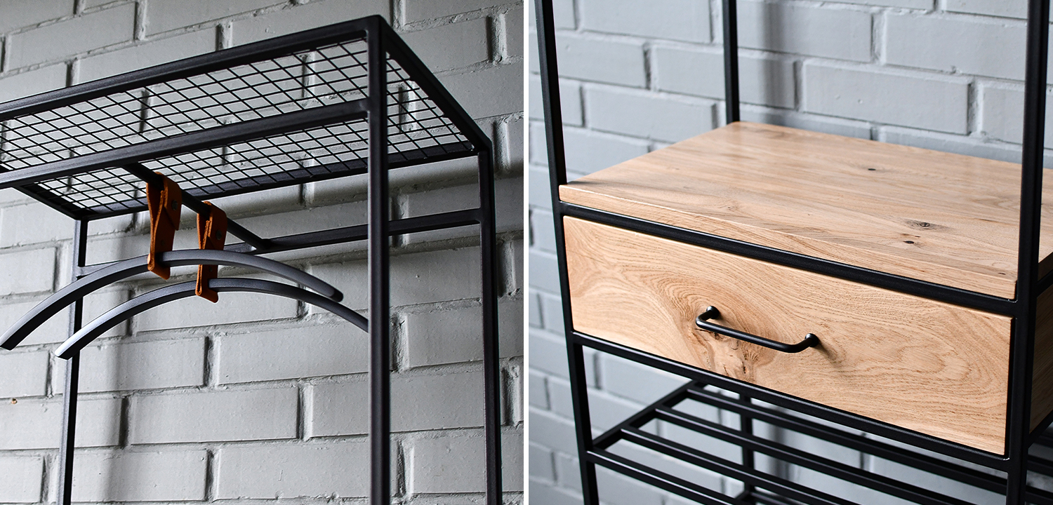 Напольная вешалка с ящиком Hatfield Industrial Floor Hanger - фото