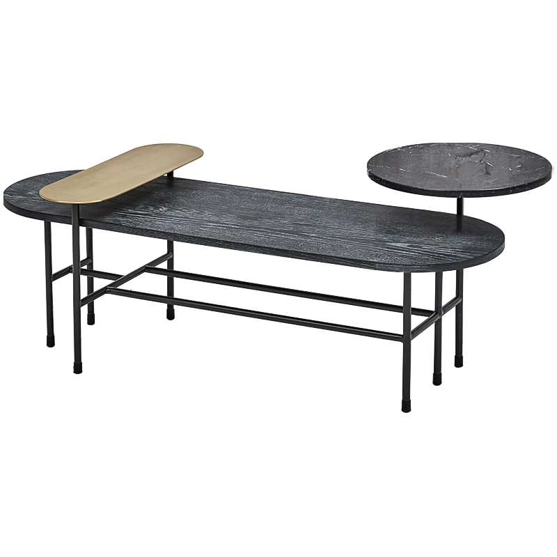 Кофейный столик Black Loft Coffee Table Черный Латунь Кофейный столик Black Loft Coffee Table Черный Латунь в Волгограде | Loft Concept
