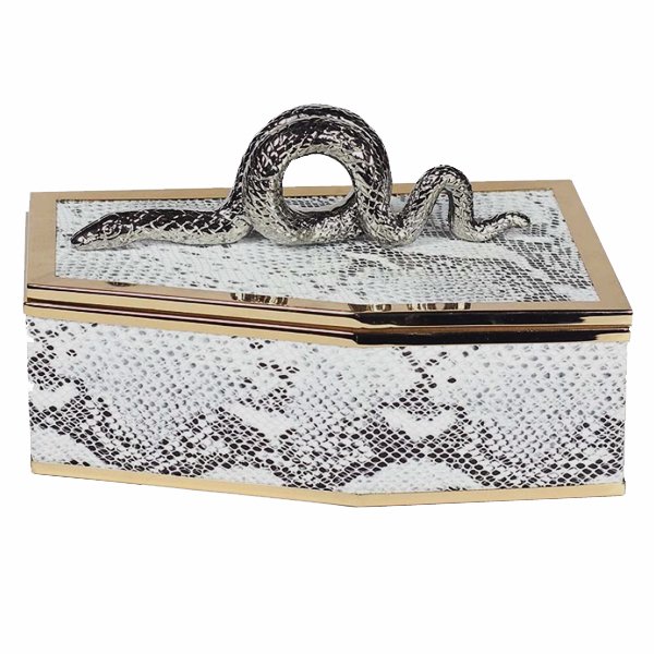 Шкатулка SNAKE BOX Серый Глянцевое золото Шкатулка SNAKE BOX Серый Глянцевое золото в Волгограде | Loft Concept