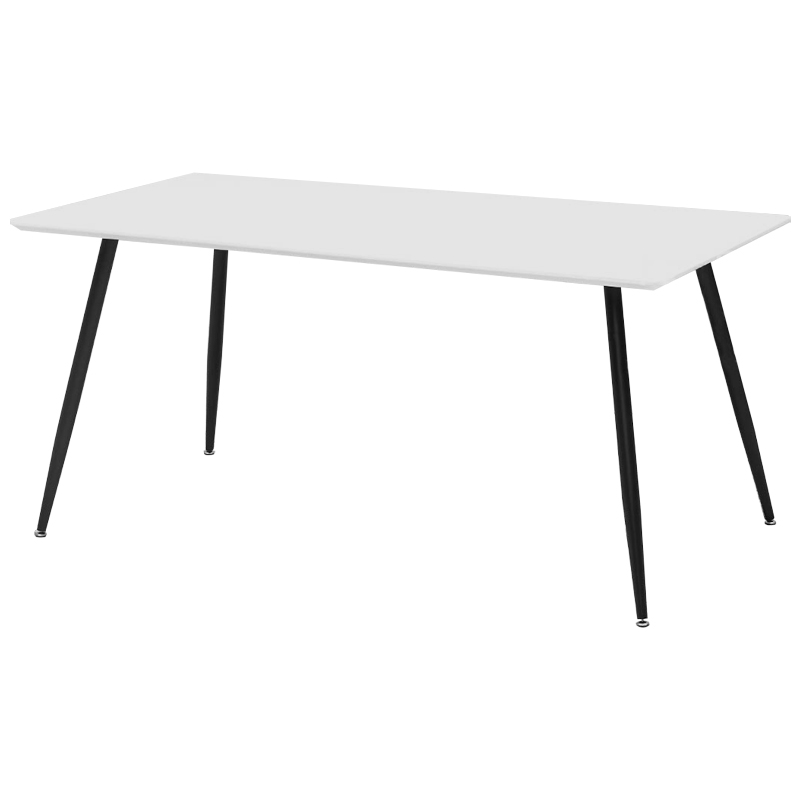 Обеденный стол с белой прямоугольной столешницей Rosio Dinner Table Белый Черный Обеденный стол с белой прямоугольной столешницей Rosio Dinner Table Белый Черный в Волгограде | Loft Concept