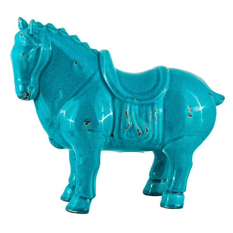 Фигурка керамика синяя лошадь большая Blue Horse Бирюзовый Фигурка керамика синяя лошадь большая Blue Horse Бирюзовый в Волгограде | Loft Concept