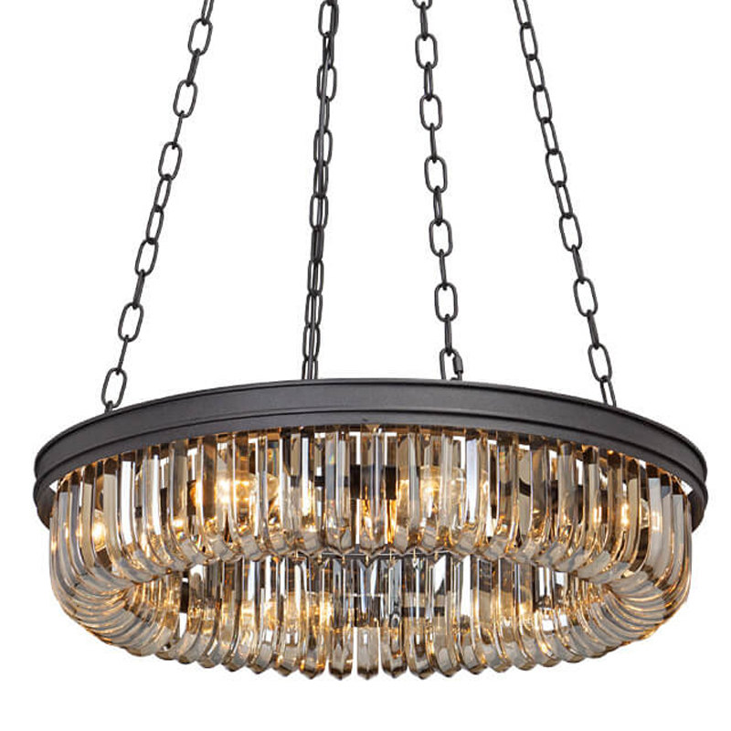 Люстра Retro Frozen Amber Glass Chandelier D 62 Черный Люстра Retro Frozen Amber Glass Chandelier D 62 Черный в Волгограде | Loft Concept