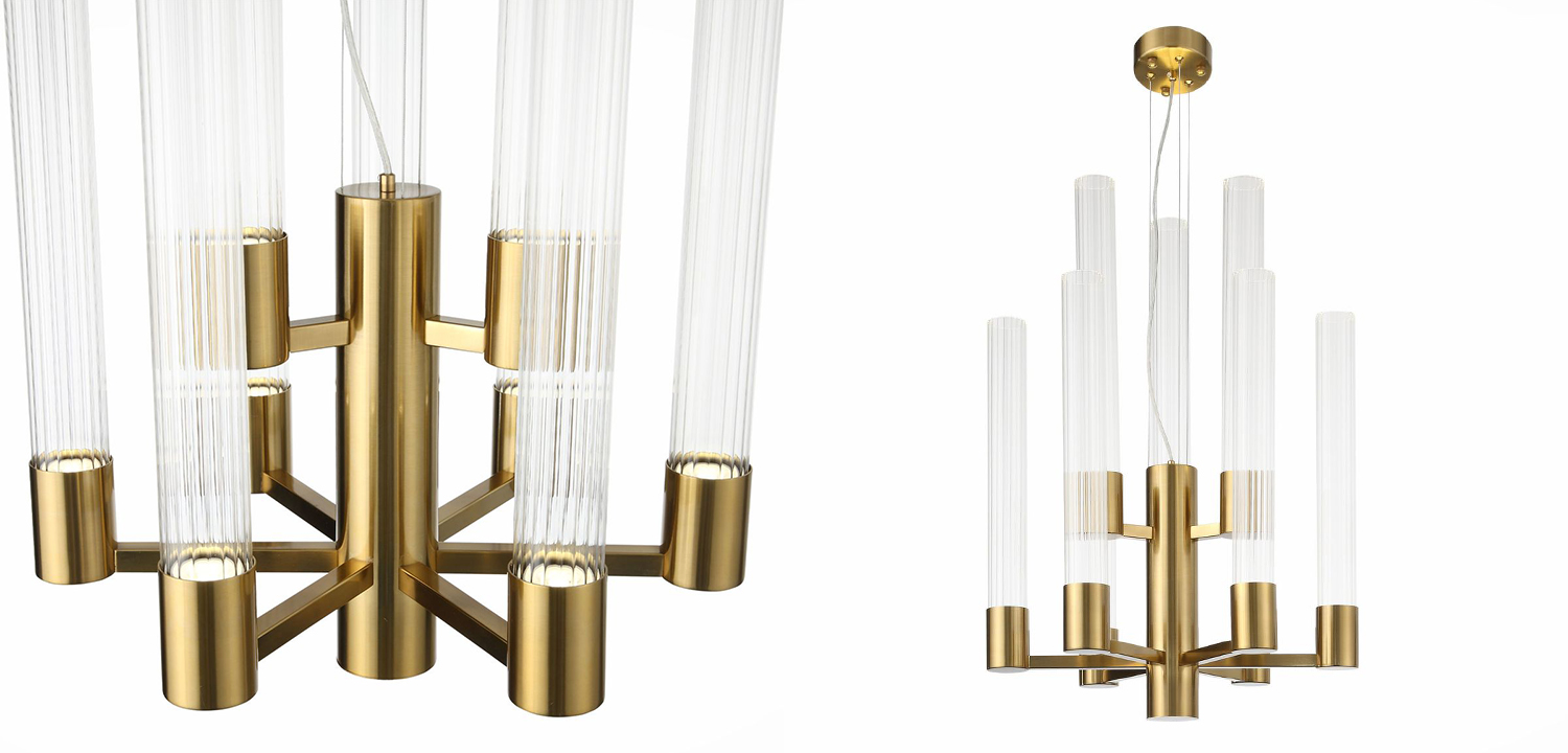 Люстра Jenae Glass Tubes Chandelier 9 - фото