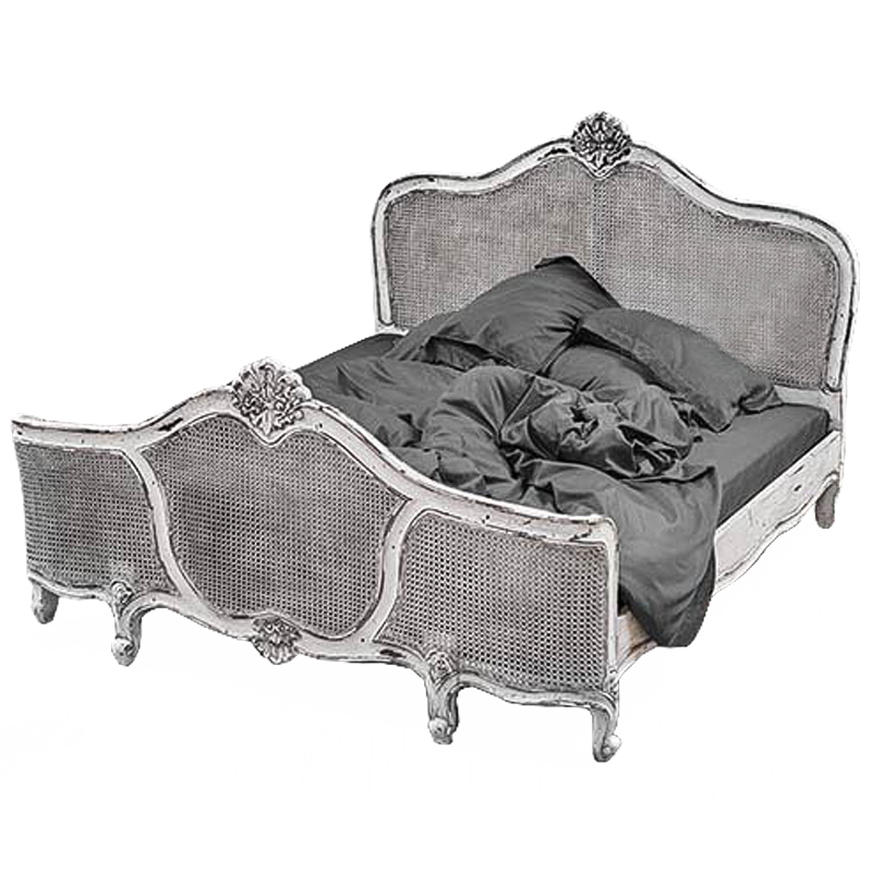Кровать Wicker Bed White Белый винтажная патина Кровать Wicker Bed White Белый винтажная патина в Волгограде | Loft Concept