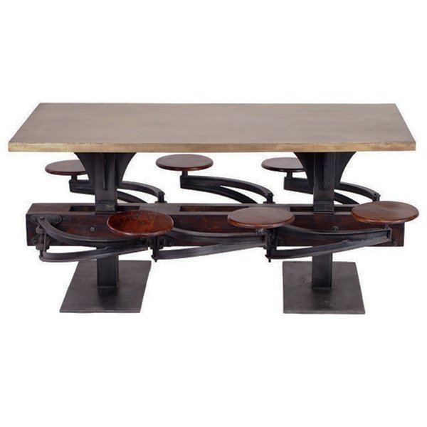 Обеденный стол Perrin Communal Table Loft Дуб темный Графит Обеденный стол Perrin Communal Table Loft Дуб темный Графит в Волгограде | Loft Concept
