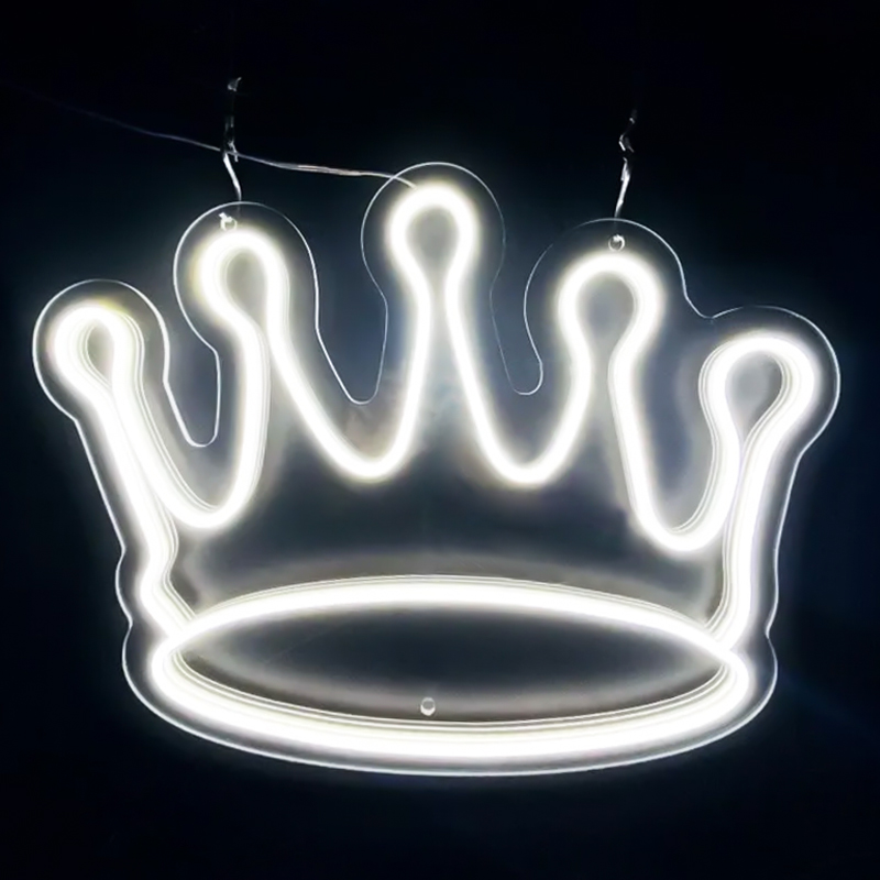 Неоновая настенная лампа Crown Neon Wall Lamp Белый Прозрачный Неоновая настенная лампа Crown Neon Wall Lamp Белый Прозрачный в Волгограде | Loft Concept