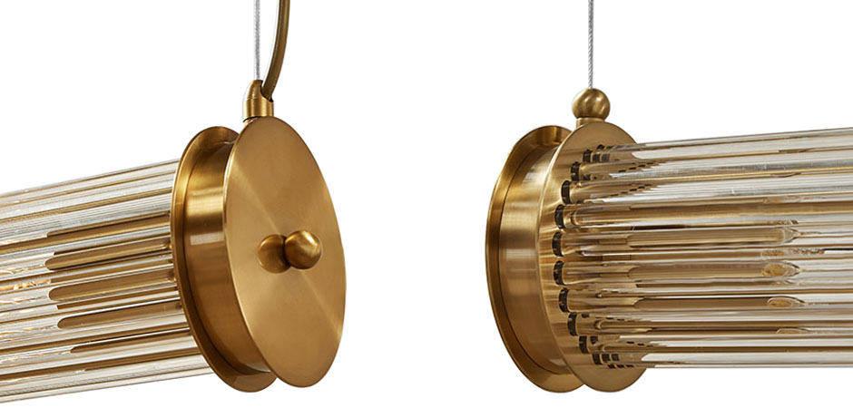 Подвесной светильник Glass TUBE Pendant Double Gold Подвесной светильник Glass TUBE Pendant Double Gold - Loft-Concept в Волгограде