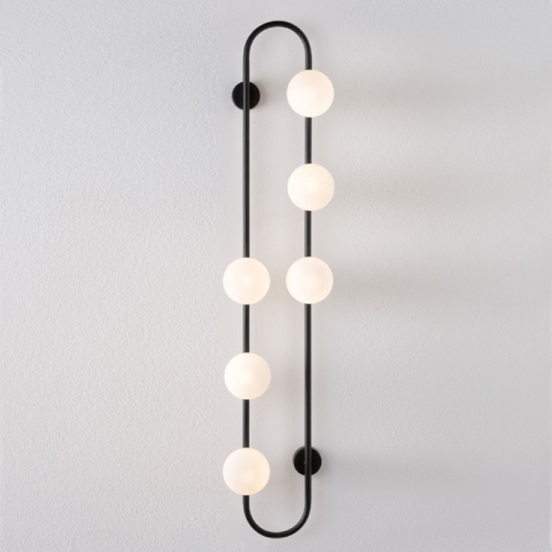 Бра HOOP WALL Lamp Black 6 Черный Белый Бра HOOP WALL Lamp Black 6 Черный Белый в Волгограде | Loft Concept