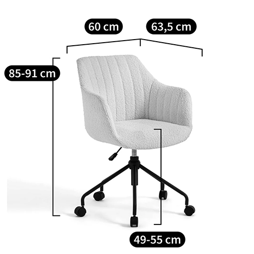 Вращающееся кресло с обивкой букле Boucle Office Chair в Волгограде