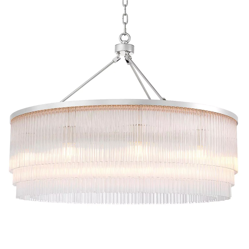 Люстра Eichholtz Chandelier Hector L Nickel Прозрачное Стекло Никель Люстра Eichholtz Chandelier Hector L Nickel Прозрачное Стекло Никель в Волгограде | Loft Concept