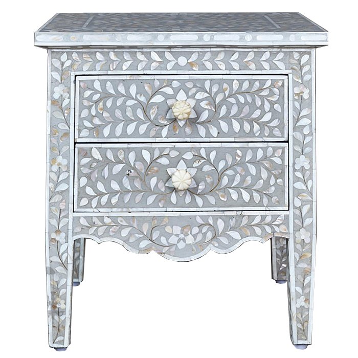 Комод инкрустация перламутром Inlaid Bone Openwork Gray Серый Белый Серый Комод инкрустация перламутром Inlaid Bone Openwork Gray Серый Белый Серый в Волгограде | Loft Concept