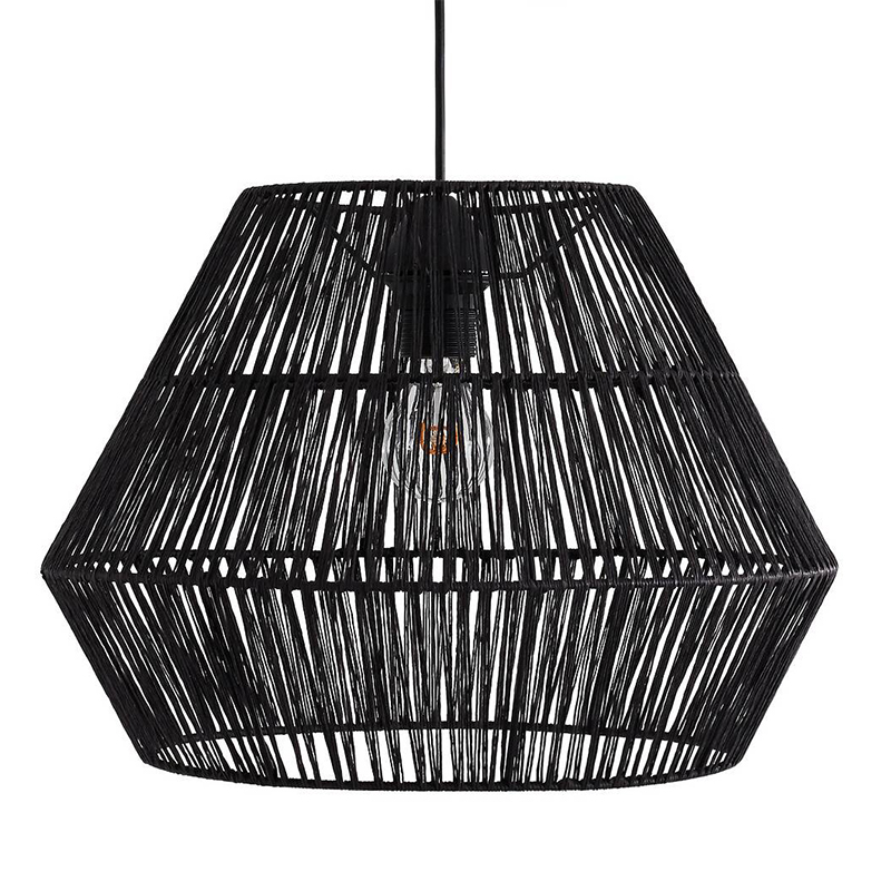 Подвесной светильник Signe Wicker Hemp Black Черный Подвесной светильник Signe Wicker Hemp Black Черный в Волгограде | Loft Concept